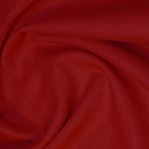 Ramie Cotton Linen-Handle is a versatile and durable and far cheaper alternative to linen versions. This being the fashionable dark red colourway.  Available to buy in metre increments from Fabric Focus Edinburgh. 