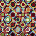 Our tapestry fabrics are cotton rich medium/heavy weight cloth, ideal for bag making, cushions, apparel, upholstery and cushions. New designs will continue to be added. Stunning mix of colours with this design of multi coloured circles overlapping. Available to buy in half metre increments at Fabric Focus Edinburgh.