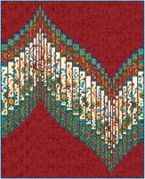 Stunning and easy Bargello kit featuring Boho Blooms fabric collection and panel and red background. Available at Fabric Focus Edinburgh.