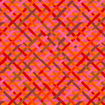Geometric pattern with intersecting lines in pink and red on an orange background