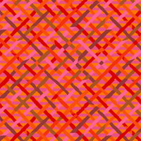 Geometric pattern with intersecting lines in pink and red on an orange background