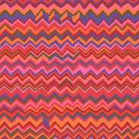 Colorful zigzag pattern fabric of oranges reds and blues