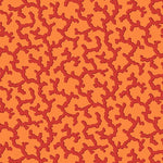 Red coral pattern on orange fabric