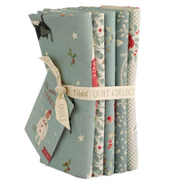Tilda fat quarter bundle of new Merry Little Christmas range in duckegg colourway