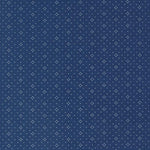 Denim & Daisies white eyelet pattern on a midnight blue background from Fig Tree Co for Moda. Sold in quarter metre increments.