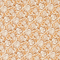 Denim & Daisies orange roses on an off white background from Fig Tree Co for Moda. Sold in quarter metre increments at Fabric Focus