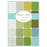 Collection of green fabric swatches with 'Zeen Chic Moda' branding on a white background