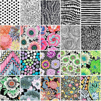 Fat Quarter Bundles. Each fat quarter measures approx 50cm x 56cm.
This collection from Kaffe Fassett is a selection of blk/white in florals and geometrics.