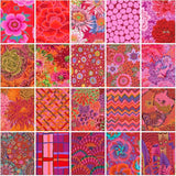 Fat Quarter Bundles. Each fat quarter measures approx 50cm x 56cm.
This collection from Kaffe Fassett is a selection of pinks and red in florals and geometrics.