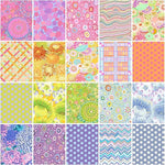 Fat Quarter Bundles. Each fat quarter measures approx 50cm x 56cm.
This collection from Kaffe Fassett is a selection of pastel colours in floral and geometrics.
