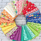 Fat Quarter Bundles. Each fat quarter measures approx 50cm x 56cm.
This collection from Moda, Love Lily features bright rainbow florals, spots and hearts.