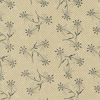 Blackbird's Nest is a New Collection by Kansas Troubles in shades of black and Tan. Dandelions in black on a tan background. Sold in quarter metre increments.