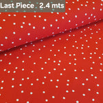 Viscose Challis Red Dotty Print