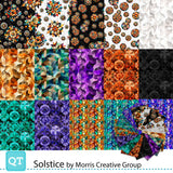 Fat Quarter Bundles. Each fat quarter measures approx 45cm x 56cm.
The new collection, Solstice by Dan Morris for Quilting Treasures. Sold at Fabric Focus