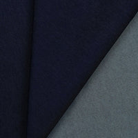 Mid-weight polyester cotton mix denim with a hint of stretch. Available in numerous fashion shades including this classic indigo blue and ideal for clothing, bag making and lighter furnishing applications. Available to buy in half metre increments.
