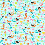 Enchanted Seas Mermaids. Patrick Lose. 100% cotton. Fabric Focus