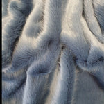 Luxury Faux Fur in a beautiful steel blue colourway. Available in store and online at Fabric Focus Edinburgh