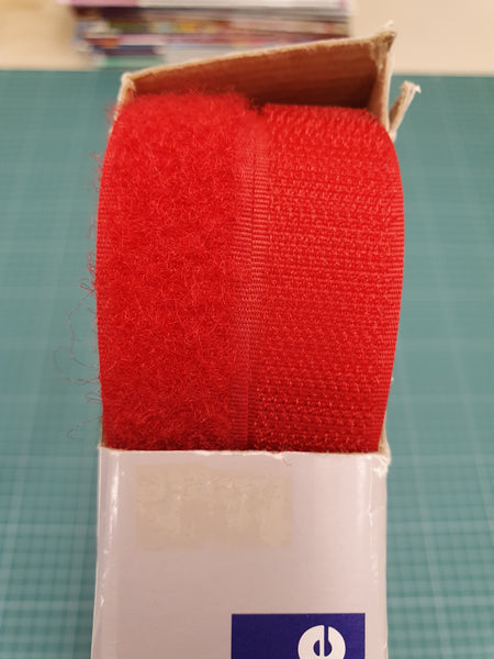 hook and loop fastener tape. velcro. red. Fabric Focus