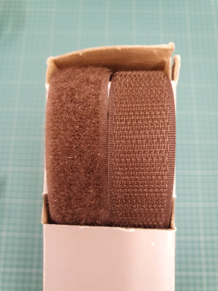 hook and loop fastener tape. velcro. brown. Fabric Focus