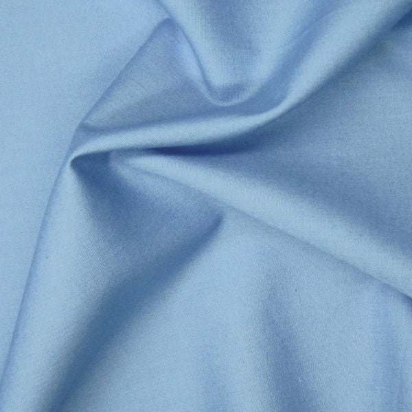 cotton poplin. light denim blue. Fabric Focus