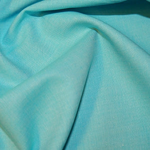 Cotton Chambray. Teal. Fabric Focus