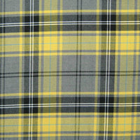 poly viscose tartan. gold grey plaid. Fabric Focus