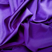 Satin Backed Crepe is a beautiful fabric for draping and is truly reversible. Satin and matt complements each other and both sides can be used in the same garment. Prada, satin back crepe is available in many beautiful colours, this being the rich purple.  Sold in half meter lengths at Fabric Focus.