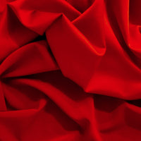 Satin Backed Crepe is a beautiful fabric for draping and is truly reversible. Satin and matt complements each other and both sides can be used in the same garment. Prada, satin back crepe is available in many beautiful colours, this being the rich red.  Sold in half meter lengths at Fabric Focus.