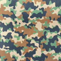 100% cotton print. Digitally printed. Camouflage Jungle. Fabric Focus