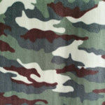 printed polar fleece. camouflage. polyester. Fabric Focus