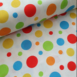 Wide Width backing fabric. Spot on. White multi. 108" wide. Fabric Focus