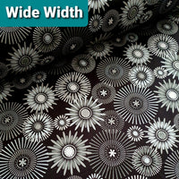 Wide Width backing fabric. Burst. black grey. 108" wide. Fabric Focus
