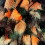 luxury faux fur. patchwork damson brown. Fabric Focus