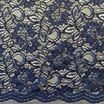 Tocca Lace  is an exquisite corded lace fabric with a pretty scallop along both edges. The colours available in this range are simply stunning and will be perfect to make a statement piece for a wedding, special occasion and evening wear. In a dramatic Arabian Blue colourway. Available to buy in half metre increments.