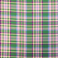 Hard wearing because of the blend between polyester and viscose.  Machine washable and crease resistant - suitable for clothing, kilts, trousers and suits and also for interior products such as curtains and cushions. This is a contemporary green/purple check called Glasgow.Sold in half metre increments at Fabric Focus.