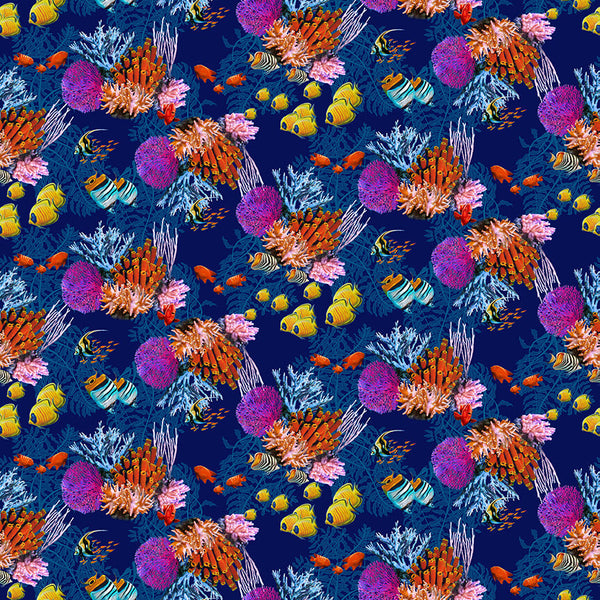 Reef Life. Coral Reef. 5747-77. Studio E. Fabric Focus