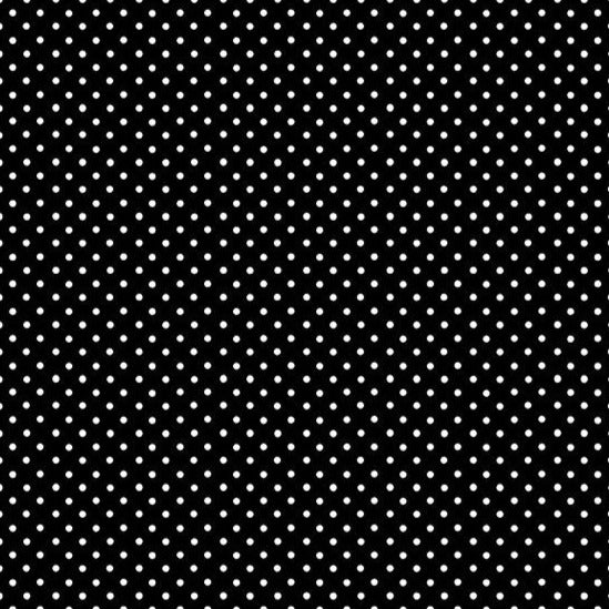 spots. X black. 100% cotton. Fabric Focus