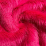 Luxury faux fur in an extra long pile, available in hot pink online and in store at Fabric Focus Edinburgh
