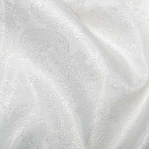 viscose paisley lining. white 16. Fabric Focus