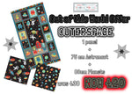 OUT OF THIS WORLD SPECIAL OFFER consisting of the makower panel Outerspace and two co-ordinating prints. Perfect gift for any sewer. Save £10 on buying separately. Available while stocks last at Fabric Focus Edinburgh.