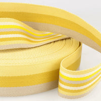 Double Sided Stripe Webbing. Yellows. Fabric Focus