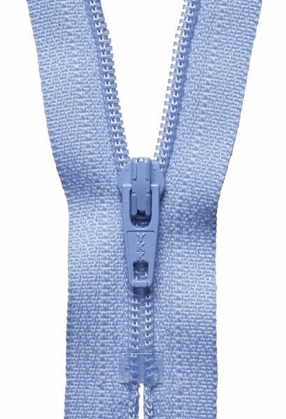 YKK dress zip. 268 iris. various size lengths. Fabric Focus
