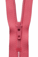 YKK dress zip. 338 coral pink. various size lengths. Fabric Focus