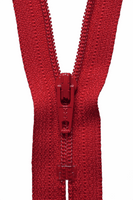 YKK dress zip. 519 red. various size lengths. Fabric Focus