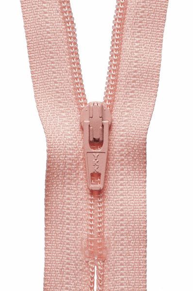 YKK dress zip. 521 peach. various size lengths. Fabric Focus