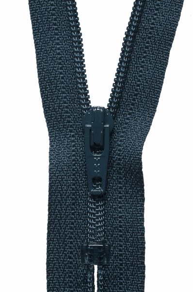 YKK dress zip. 560 dark navy. various size lengths. Fabric Focus