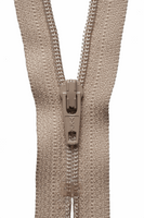 YKK dress zip. 573 fawn. various size lengths. Fabric Focus