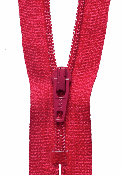 YKK dress zip. 817 hot pink. various size lengths. Fabric Focus