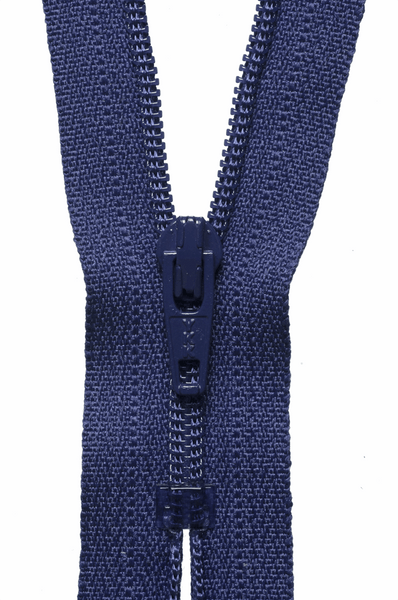 YKK dress zip. 866 dark purple. various size lengths. Fabric Focus