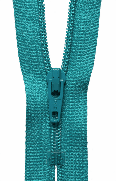 YKK dress zip. 906 teal. various size lengths. Fabric Focus